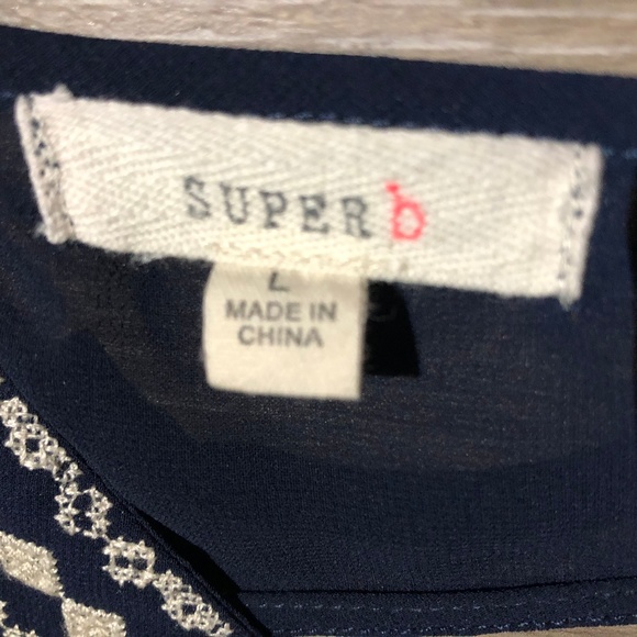 SUPER B -WOMEN'S NAVY BLUE DRESS SIZE LARGE - Picture 2 of 5